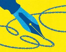 Artwork of pen/barbed wire
