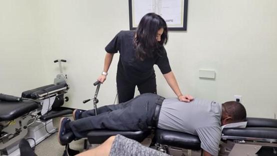 Diana using the Cox machine with patient