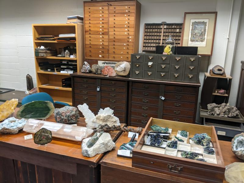 Hearth photo of inside mineral collection storage space